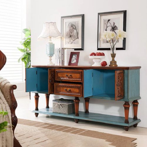 Living Room Furniture Wood Cabinet Antique Wooden Vintage Wood Side Cabinet American Furniture OAK Cabinet - Image 3