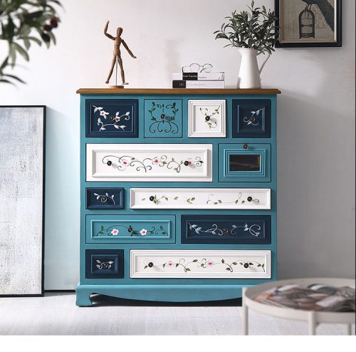 Wholesale Home Cabinet Living Room Furniture Side Cabinet Chest of Drawers with Multi Drawers Large Storage Wood Cabinet Antiqu - Image 3