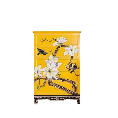 Living Room Wood Cabinet With Door and Drawers Home Decor Furniture Chinese Hand Painted Vintage Chest of Drawers - Image 3