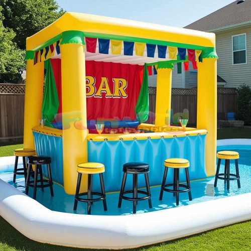 Backyard Tent House Beach Party Floating Blow up Swimming Pub Pvc Inflatable Pool Bar For Adults Seats - Image 3