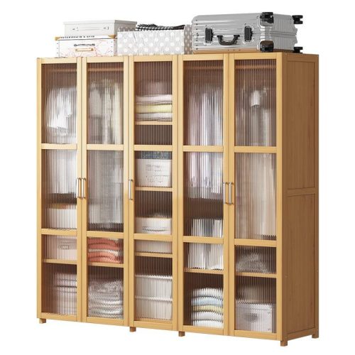 Storage Closet Cabinet for Blanket Clothing,Wardrobe Organizer Shelf with Doors, Simple Household Cube - Image 3