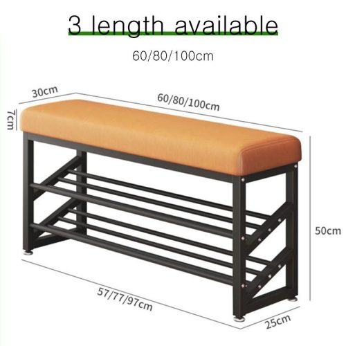 Shoe Organizer Rack Shelf Metal Ottoman 2- 3 Layers in Entryway Living Room Apartment - Image 3