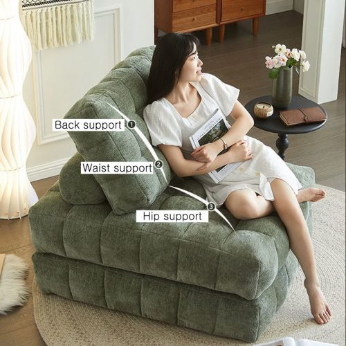 Style Living Room Sofa, Extendable Bed with Back Seat, Movable DIY Combine , Oversize Chair Furniture - Image 3