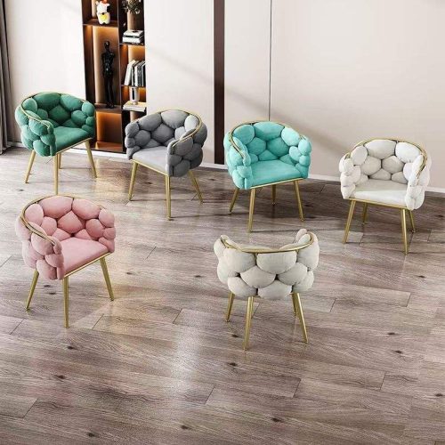 Beauty Salon Chair Luxury Modern Accent Chair Living Room Furniture Home Furniture Sofa Metal Base Velvet Chair - Image 3