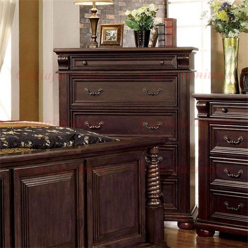 Luxury Antique Bedroom Set Antique Wooden Queen/King Bedroom Genuine Leather Cover - Image 4