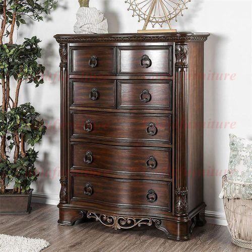 Antique French Bedroom Furniture Brown Wood Bedroom Furniture Luxury Master Bedroom Sets - Image 4