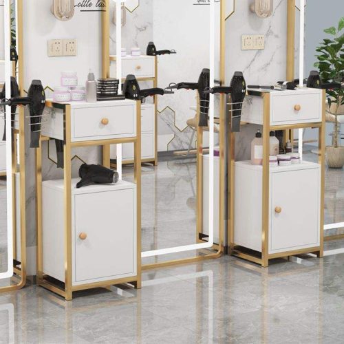 Latest Design Salon Furniture Gold Salon Trolley Removable Beauty Trolley Makeup Storage Trolley - Image 3