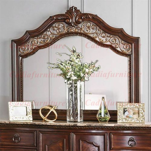 Antique French Bedroom Furniture Brown Wood Bedroom Furniture Luxury Master Bedroom Sets - Image 5