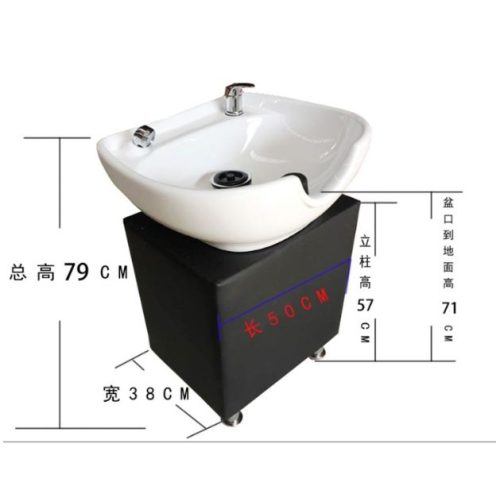 Vertical Ceramic Basin Salon Hair Washing Bed Accessories Head Spa Equipment Portable Shampoo Basin - Image 4