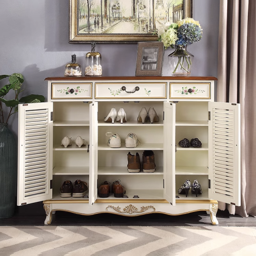 Professional Modern Wooden Shoe Cabinet Living Room Entrance Luxury Mdf Shoe Storage Cabinet - Image 4