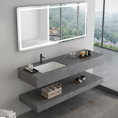 Bathroom Vanities With Sink Floating Hanging Wall Washbasin Smart Led Mirror Cabinet Combo