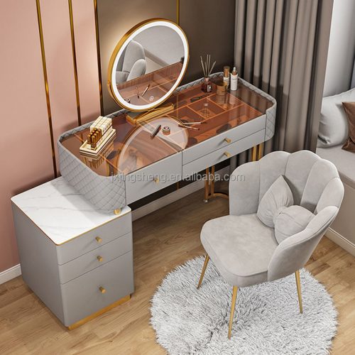 Brand New Wood Bedroom Furniture Lighted Makeup Vanity Make Up Dressing Table With Lighted Mirror - Image 4