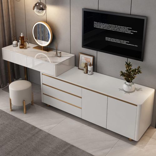 Multifunctional Dressing Table Bedroom Furniture Modern Dressing Table With Storage Dresser Cabinet Drawers - Image 4