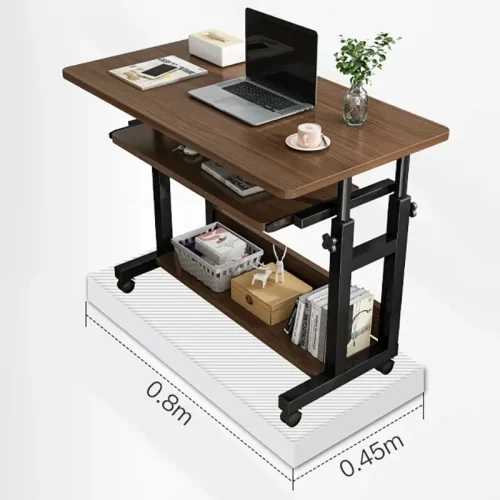 Home Study Computer Desk Multi Functional Foldable and Adjustable Mobile Bedside Student Writing Office Storage Learning - Image 4