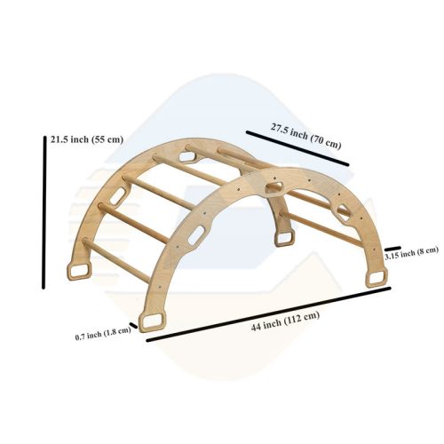 Kids Indoor Climbing Triangle Set Frame Climbing Extra Large Size Wooden Climbing Arch With Comfy Pad - Image 5