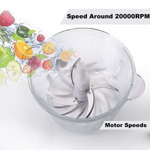 Home Appliance 400W Low Speed/High Speed Electric Onion Vegetable Meat Food Chopper With 1.5L Glass Bowl - Image 4