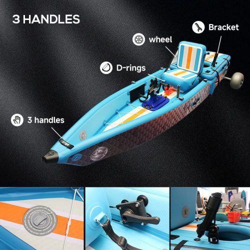 Portable Comfortable PVC Canoe/Kayak 1 Person Inflatable Kayak With Air Pump - Image 4