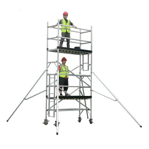 Aluminum Material Scaffold Feature Step Platform Foldable Scaffolding Ladder 3m - Image 4