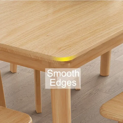 Dining Table Set for 4 Rectangular Solid Wood Set - Image 5