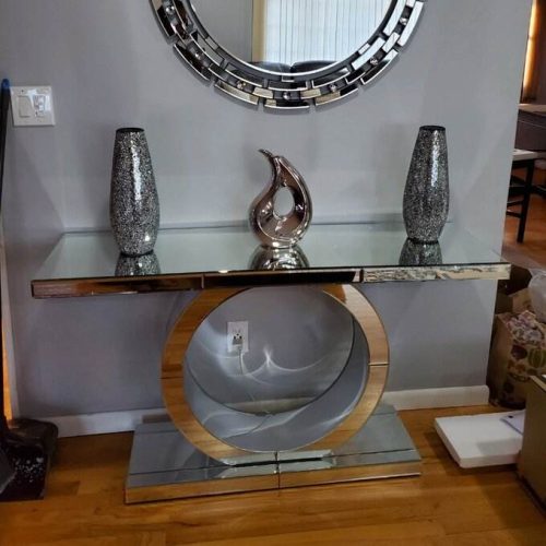 Modern Mirrored Console Table Accent Hallway Table for Home Hotel Furniture - Image 4