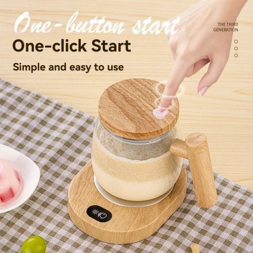 Modern Glass Electric Blender Mixer Mug-Portable Automatic Mixing Cup Maple-Colored Coffee Mug On-The-Go - Image 5