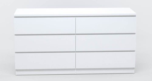 Bedroom 6-Drawer Chest, 50 X 151 X 77cm, White - Image 4