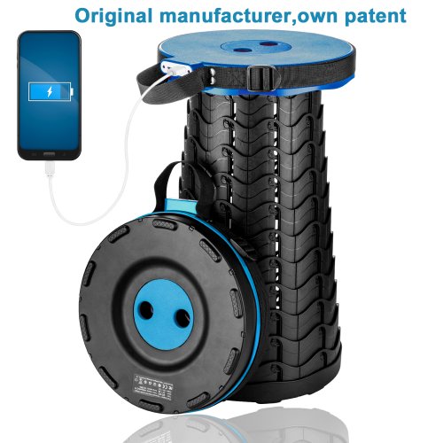 Outdoor Retractable Stool Portable Retractable Simple Stool With Mobile Charger(MOQ 3 PCS) - Image 4