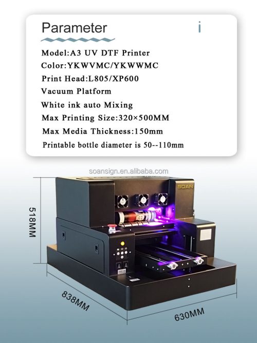 Newest Auto Commerical A3 Small UV Inkjet Printer A4 Size Printing Machine UV Printer Flatbed & Bottle UV Printer - Image 4