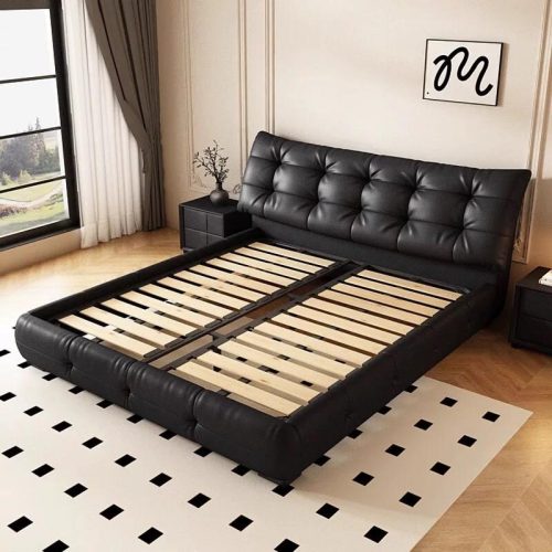 Soft Bag Leather High-End Atmosphere Bedroom Double King Size Bed - Image 5