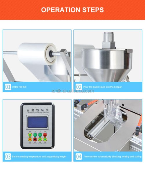 Automatic Ginger Garlic Chili Sauce Tomato Sauce Small Bag Packaging Machine Paste Filling Machine With Mixer - Image 4