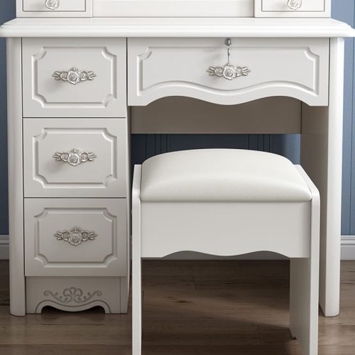 New Design Saving Space Dressing Table With Mirrored Vanity Dressers - Image 5