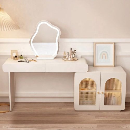 Bedroom Dressing Table Storage Multifunctional Dressing Table With Mirror, Dressing Table With Mirror And Light - Image 5