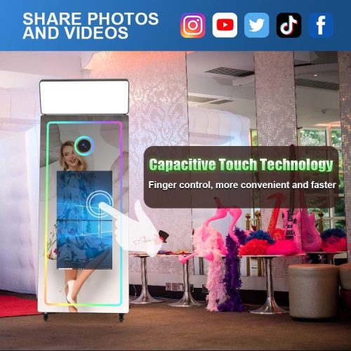 Wholesale Mirror Photo Booth Machine Selfie 65 Inch Touch Screen Magic Mirror Photobooth With Camera - Image 5