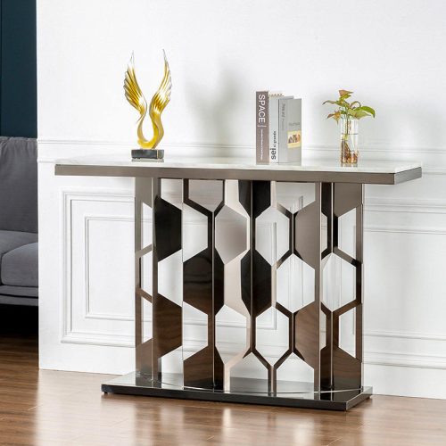 Newest Living Room Console Table Luxury Entryway Golden Stainless Steel Hallway Table for Home Hotel - Image 5