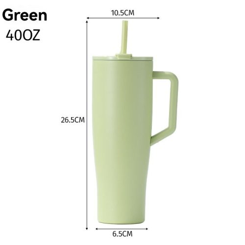 304 Stainless Steel Insulated 40oz Tumbler 2-in-1 Spill-Resistant Travel Cup with Handle Outdoor Style - Image 6