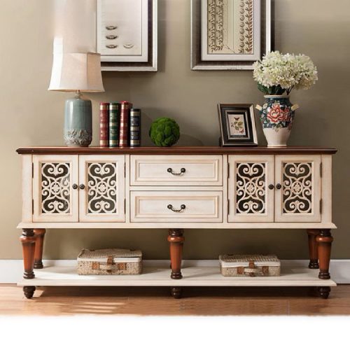 Living Room Furniture Wood Cabinet Antique Wooden Vintage Wood Side Cabinet American Furniture OAK Cabinet - Image 5