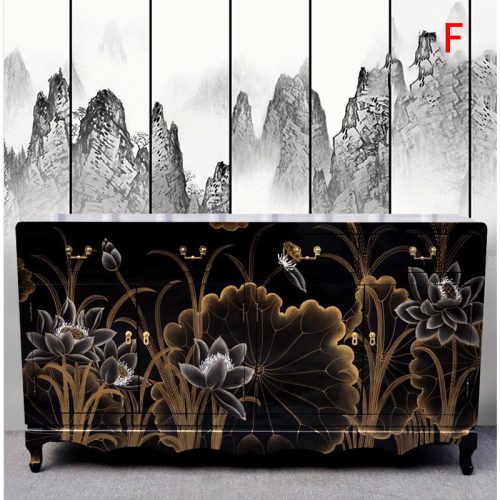 Gold Leaf Sideboard Painted Cabinet Living Room Dining Room Porch Cabinet Solid Wood Console Tables Vintage  120*40*90cm - Image 5