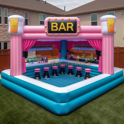 Backyard Tent House Beach Party Floating Blow up Swimming Pub Pvc Inflatable Pool Bar For Adults Seats - Image 5