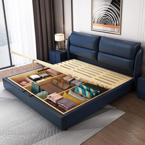 Queen Size Bedroom Furniture Luxury Double Modern Bed - Image 6