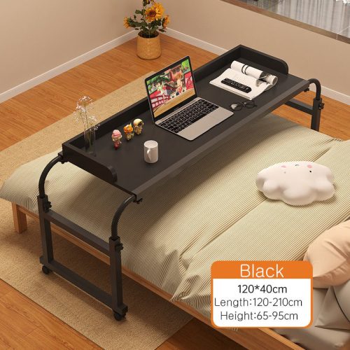 OverBed Table Adjustable Lazy Desk for Laptop File Cross Bed Sofa Convenient with Wheels in Bedroom Living Room - Image 5