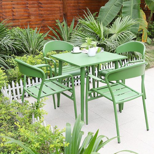 Leisure Anti Rust Aluminium Metal Garden Dining Table Set Outdoor Chair and Patio Waterproof Furniture - Image 5