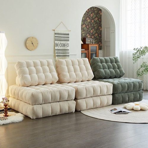 Style Living Room Sofa, Extendable Bed with Back Seat, Movable DIY Combine , Oversize Chair Furniture - Image 5