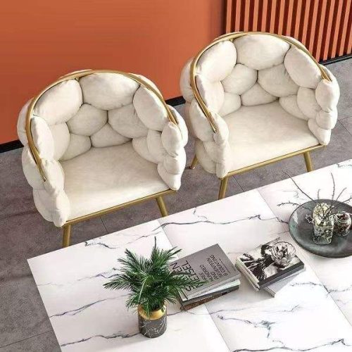 Beauty Salon Chair Luxury Modern Accent Chair Living Room Furniture Home Furniture Sofa Metal Base Velvet Chair - Image 5