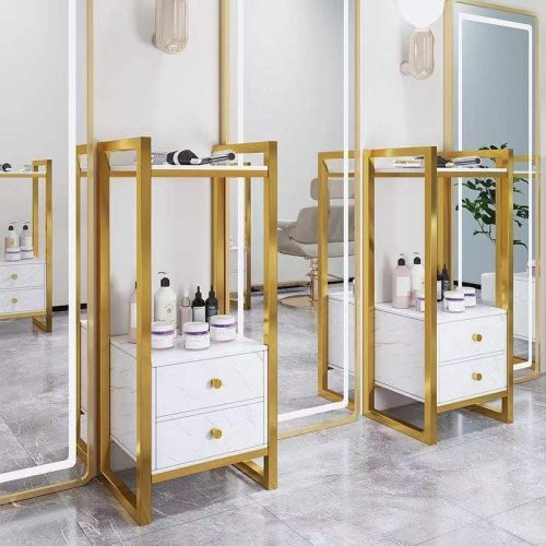 Latest Design Salon Furniture Gold Salon Trolley Removable Beauty Trolley Makeup Storage Trolley - Image 5