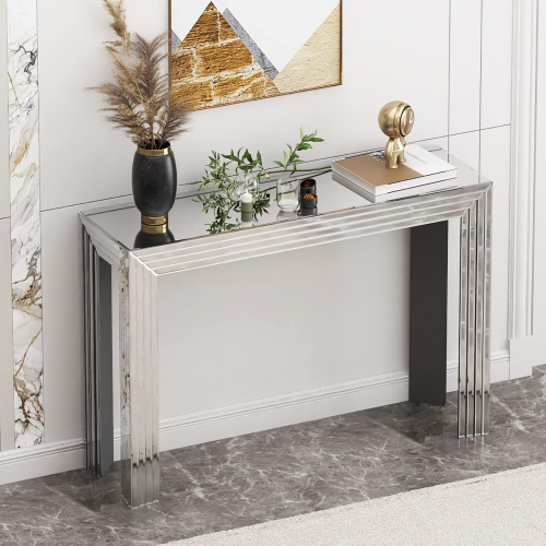 Modern Style Hollywood Mirrored Console Table Wall Mirror (Stool not included) - Image 6