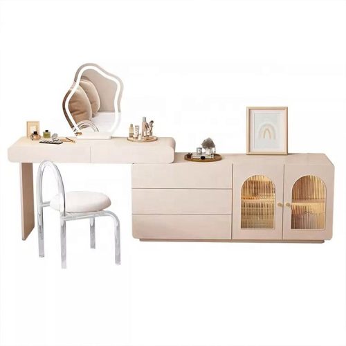 Bedroom Dressing Table Storage Multifunctional Dressing Table With Mirror, Dressing Table With Mirror And Light - Image 6