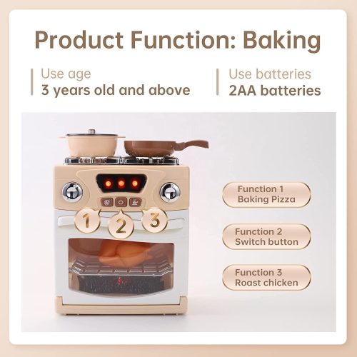 High Quality Pretend Play Oven Set With Light And Sound Two Colors For Choice Christmas Gift For Kids Kitchen Toy Set - Image 6