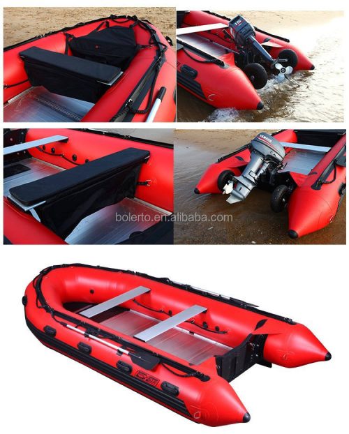 High Quality Aluminum floor PVC Folding Pontoon Rubber boat Inflatable Boat - Image 6