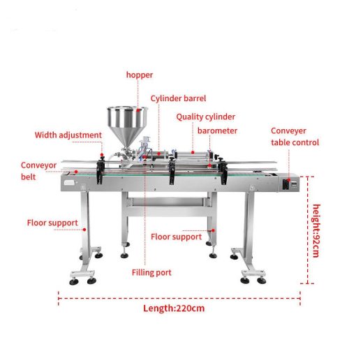 100-1000ml Automatic Pneumatic PLC Single Nozzle Conveyor Oil Peanut Butter Cosmetic Cheese Sauce Yogurt Paste Filling Machine - Image 6