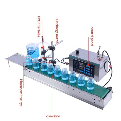 LSX-6000 Automatic Tabletop Digital Control Small Volume Plastic Bottler Filler with Conveyor Assembly Line Filling Machine - Image 6